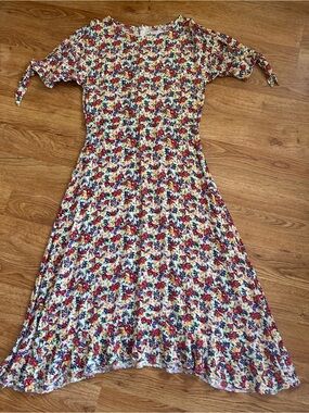 Faithfull The Brand Multicolor Floral Midi Dress US 6